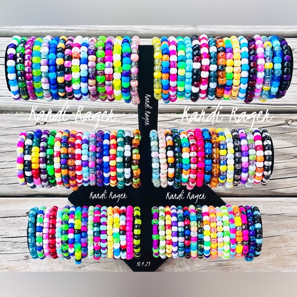 Kandi Stack Bracelets, Pony Beaded, Rave Kandi, Bracelet Bundle, Bracelet Set - Picture 3 of 3